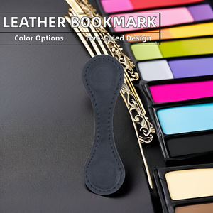 Signet en cuir véritable de diviseur de page magnétique double face vintage avec des marqueurs d'angle pour le signet de cadeau d'automobile et d'éducation - Product Image 6