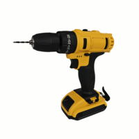 Perceuse sans fil 21V sans clé 10mm à une main avec moteur à balais, kit d'outils 24 pièces, vitesse variable, couple max 30Nm, support OEM/ODM
