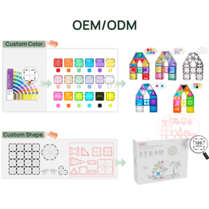 MNTL <span class=keywords><strong>120</strong></span> PCS Juego de bloques de construcción magnéticos creativos, bloque de construcción educativo preescolar STEM para niños - Product Image 3