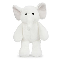 Peluche d'éléphant assis avec pattes rondes et oreilles surdimensionnées pour collections d'animaux de safari