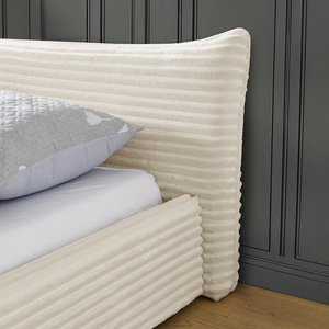 Modern Queen Size Adjustable Convertible Upholstered <b>Bed</b> <b>Frame</b> Curved Headboard Diamond Crystal <b>Frame</b> Wood Upholstery Grounded - Product Image 4