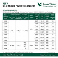 Transformateur de puissance immergé dans l'huile OLTC 20KV 35kV 2000-20000kVA, transformateur de sous-station triphasé à faible perte, IEC 60076 OEM ODM