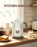 Bouilloire électrique mécanique en acier inoxydable pour commande en gros, capacité 1,7 L, interrupteur mécanique