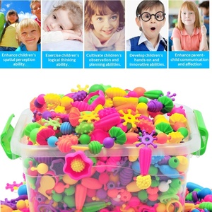 Jouets éducatifs en plastique à perles pour enfants, fabrication artisanale, pour filles, collier et <span class=keywords><strong>bracelet</strong></span> sans fil à perles Pop - Product Image 3