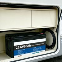 Batterie au lithium fer phosphate à décharge profonde 24V 25,6V 50Ah 300Ah, LiFePO4 pour camping-car, marine et hors réseau