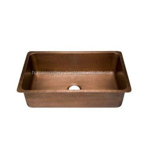 Cheap Price High Quality Solid Rectangular Shape Copper Sink for <b>Kitchen</b> Use With Antique Finishing From Indian Exporters - Product Image 2