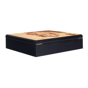 Boîte en bois personnalisée avec carte du <span class=keywords><strong>monde</strong></span> imprimée, couvercle à charnière, emballage cadeau de luxe vintage en bois pour dattes et chocolats, idéale pour souvenirs et objets précieux - Product Image 5
