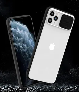 2020 नए उत्पादों Shockproof अर्द्ध स्पष्ट मैट TPU + पीसी मोबाइल फोन के मामले में iPhone 11/12 के लिए कैमरा के लिए स्लाइडर के साथ सैमसंग a21s S20