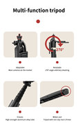 Q16 tongkat swafoto lipat nirkabel, tongkat Tripod genggam berputar 360, Video langsung panjang untuk ponsel