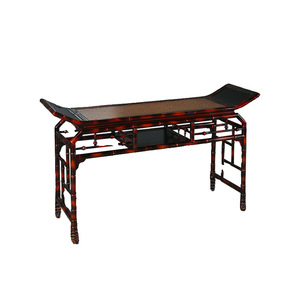 Chinese Bamboo Console Table Song Dynasty Style Handmade Entryway Table Wall Mounted Long Table - Product Image 5