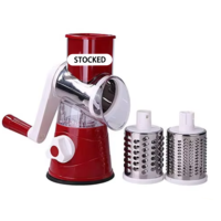 Râpe à Fromage Rotative 3 en 1 en Stock, Tambour Broyeur Cylindrique Multifonctionnel pour Fruits et Légumes avec Poignée