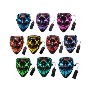 WEL LED neón brillante alambre fiesta máscara Halloween/Navidad elegante payaso <span class=keywords><strong>Joker</strong></span> Rave disfraz al por mayor - Product Image 3