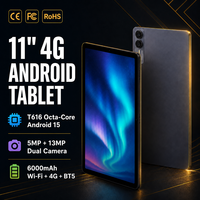 Tablet Android 15 11 Inci T616 Octa-core 1920x1200 6GB 128GB 4G Panggilan Telepon GMS WiFi BT 5.0 6000mAh T616 WiFi Android 15 Hitam