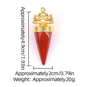 Oro moda cristal brujería péndulo loto patrón piedra triturada Natural para adivinación hipnosis curación <span class=keywords><strong>alma</strong></span> para fiesta - Product Image 3