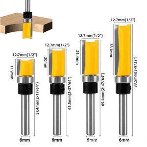 Oferta Especial: Fresa de Carburo de Doble Filo Recta de 2 Flautas con Vástago de 6mm (1/4") y Longitud de Trabajo de 38mm, con Doble Rodamiento RTS, Directo de Fábrica - Product Image 2