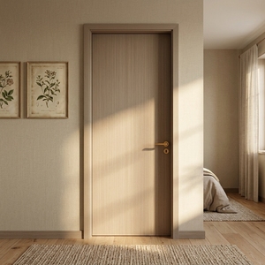 Maßgefertigte MDF-Tür mit Unbehandelter Oberfläche und Vorgehängtem Rahmen für den Innenbereich in Schlafzimmern, Hotels und Schulen - Product Image 1