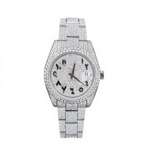 นาฬิกาหรูหรา โมอิสซาไนต์ ออโตเมติก โรสโกลด์ ฮิปฮอป ประดับเพชร สแตนเลสสตีล กระจก ทนน้ำ 10 บาร์ ระบบจักรกล สำหรับนักธุรกิจ - Product Image 1