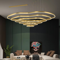Lampes suspendues LED dorées modernes Home Restaurant Éclairage intérieur Salon Salles d'hôtel Alimentation AC Terrasses circulaires Lustres