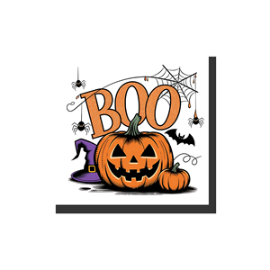 DAMAI New Halloween Theme Black and White Color Pumpkin Tableware Sets with Disposable Paper Dessert Plate Party Tableware Kits - Product Image 6