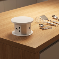 Prise de table motorisée escamotable avec élévateur électrique 16A IP44, prise de courant escamotable pour îlot de cuisine, USB A+C 15W, charge sans fil