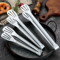 Ensemble d'ustensiles de cuisine modernes en acier inoxydable de qualité alimentaire durable, pince à barbecue épaissie pour servir le pain, cuisine domestique