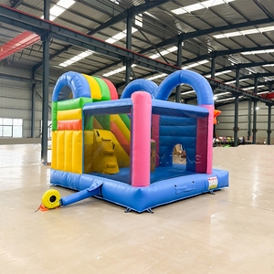 Château <span class=keywords><strong>gonflable</strong></span> commercial bleu Lion pour enfants, idéal pour les fêtes et la location en intérieur - Product Image 3