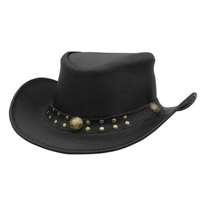 Sombreros de vaquero de cuero genuino de estilo occidental totalmente personalizados, sombrero de vaquero de cuero genuino de lujo y calidad premium para montar a caballo - Product Image 5