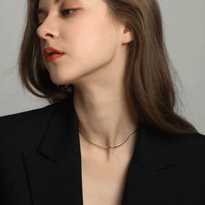 Cadenas de Acero Inoxidable 316L Hipoalergénicas de Moda, al por Mayor, Personalizadas, con Baño de Oro de 14k y 18k, Cadena Plana para Mujer - Product Image 4