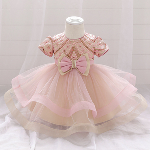 Vestito Da Partito del bambino Della Principessa Vestiti con il Grande Arco Bambino Della Ragazza di Tulle del Vestito Infantile Pageant Wear Abiti Del Bambino Del Partito Del Bambino Tutu vestito - Product Image 4