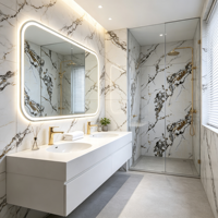 Panneau mural en marbre UV sur mesure, PVC imperméable, ignifuge, feuille décorative, OEM ODM