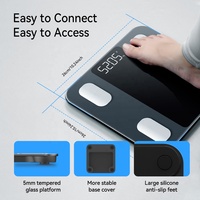 Báscula digital de grasa corporal y IMC inteligente, sensor de peso para el baño, báscula inteligente con batería, certificado RoHS, peso máximo 180kg