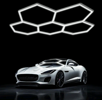 Lumière de garage LED hexagonale personnalisée ETL AC 220V 50HZ 6500K, lustre linéaire suspendu pour atelier, bureau, entrepôt, garantie de 3 ans