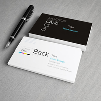 Cartes de visite personnalisées imprimées recto-verso avec barre de couleur CMYK et finition noire mate pour les ensembles de cartes de direction