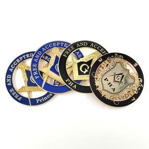 Masonic Skeleton & xương xe biểu tượng vàng và đen masonic Skeleton góa phụ Con Trai xe DECAL - Product Image 6