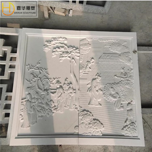 Mural de piedra en relieve Jiahua, arte mural de estilo chino para decoración de patio de villa - Product Image 1