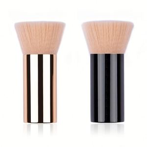Brocha Kabuki de Pelo Sintético para Base, Brocha para Polvo Suelto y Colorete, Herramientas de Maquillaje Personalizadas con Mango Metálico para Aplicación Facial - Product Image 5