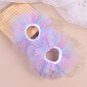 2 Pezzi Elastici per Capelli in Rete di Nylon Arcobaleno Pastello, Tulle Sfumato a Strati, per Coda di Cavallo e Scrunchie da Ragazza - Product Image 2