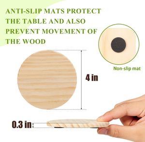 Posavasos de Madera Natural Ecológico, Resistente y Económico, con Color y Diseño Personalizables para Uso en Hogar, Hotel o Restaurante - Product Image 2
