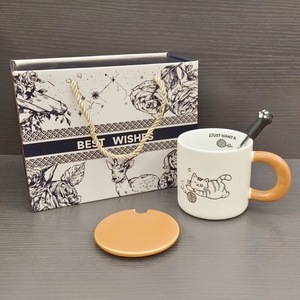 Taza creativa con diseño <span class=keywords><strong>de</strong></span> gato pintada a mano, Taza <span class=keywords><strong>de</strong></span> cerámica, <span class=keywords><strong>regalo</strong></span> <span class=keywords><strong>de</strong></span> cumpleaños <span class=keywords><strong>para</strong></span> hombres, mujeres, uso doméstico, <span class=keywords><strong>desayuno</strong></span>, taza <span class=keywords><strong>de</strong></span> café <span class=keywords><strong>de</strong></span> cerámica - Product Image 5