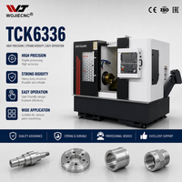 Tour CNC à lit incliné certifié CE WOJIE TCK6336, portée de 390 mm, 3500 tr/min, précision de 0,0025 mm, pour l'usinage de précision de petites pièces métalliques