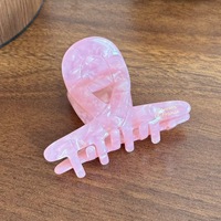 Pince à cheveux requin en acétate personnalisable 6,6 cm, légère, écologique, élégante, faite à la main pour femmes, pour coiffures mi-hautes et franges bouclées
