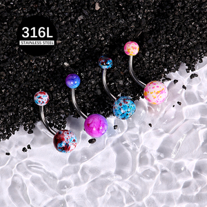 Chất lượng cao 316L không gây dị ứng bụng nhẫn đồ trang sức cơ thể bụng nút Nhẫn rốn Vòng piercing Set - Product Image 4