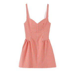 Vestido Mini Casual a Cuadros para Mujer, Estilo <span class=keywords><strong>Princesa</strong></span>, Vintage, con Corte en A y Dobladillo Acampanado, Personalizado 2026, OEM/ODM por Fábrica de Ropa China - Product Image 1