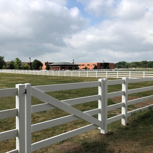 Ngựa hàng rào PVC trắng <span class=keywords><strong>4</strong></span> Đường sắt, linh hoạt đường sắt ngựa hàng rào, giá rẻ được sử dụng chia đường sắt hàng rào để bán - Product Image 5