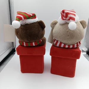 Boîte cadeau de Noël, ours en peluche avec rembourrage en coton PP, <span class=keywords><strong>rangement</strong></span> pour bonbons et maquillage - Product Image 3