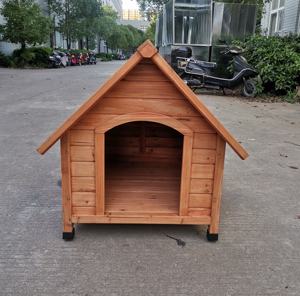 Kandang Anjing Tahan Air Rumah Anjing Segala Cuaca Tempat Berlindung Anak Anjing Dalam & Luar Ruangan Rumah Anjing Kayu - Product Image 2