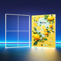 Affichage publicitaire LED sur pied avec profil en aluminium, couverture en tissu imprimé, taille personnalisée, pour usage intérieur