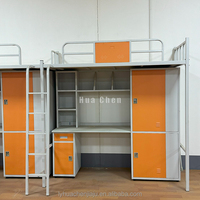 Meubles de dortoir pour étudiants, économiseurs d'espace, étagères modulaires, logement du personnel, lit mezzanine moderne en acier durable avec bureau