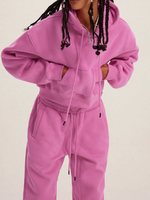 Ensemble de survêtements personnalisés pour femmes : Sweat-shirt oversize, pantalon de jogging et sweats à capuche courts pour l'entraînement