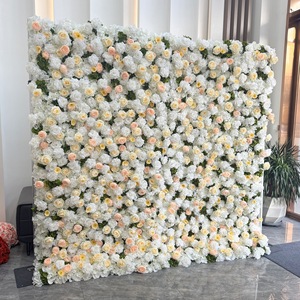 Pared de Flores Artificiales Enrollable 3D Ultra Realista de 8 pies x 8 pies, Decoración para Fondo de Cabina de Fotos para Bodas y Fiestas - Product Image 6